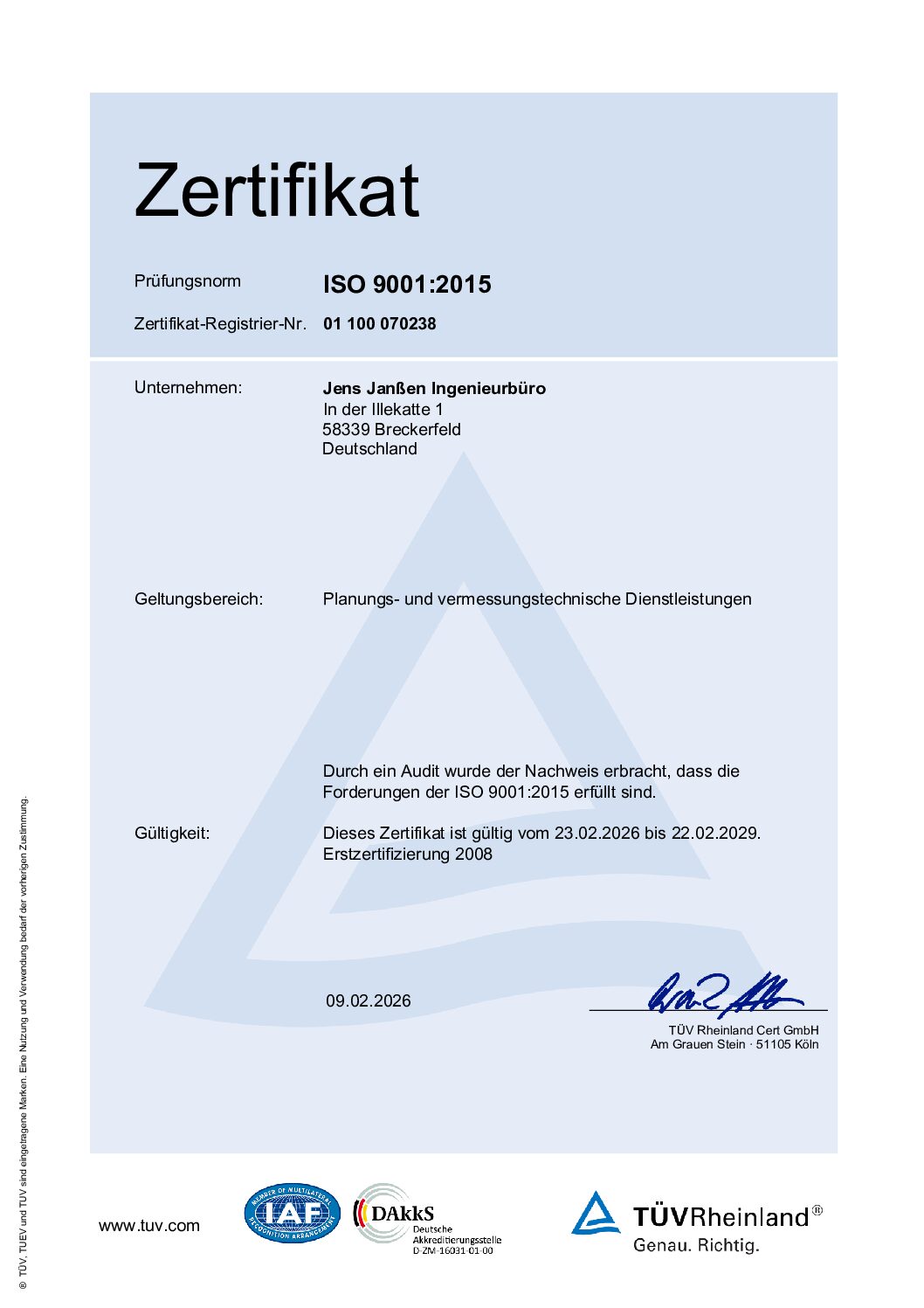 ISO9001 Zertifikat JJIB_bis 2029-02-22